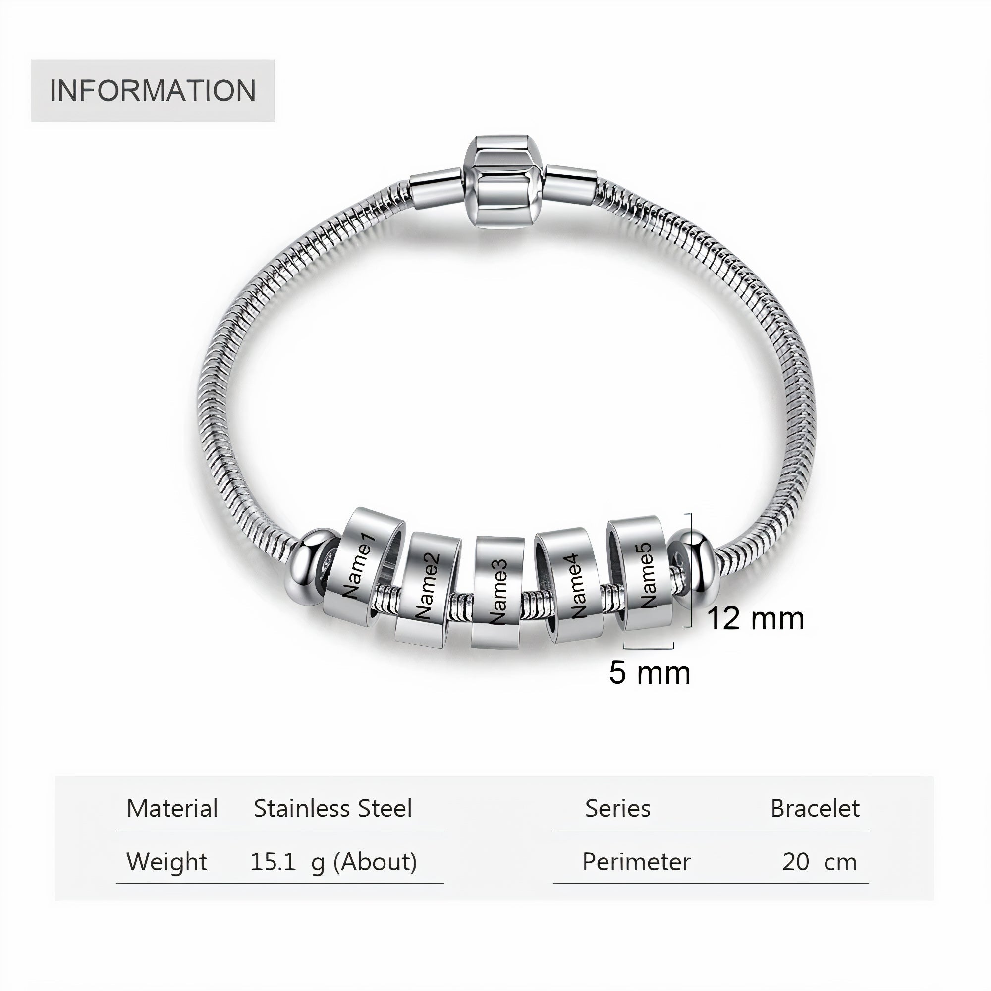 Personalized Name Bead Bracelet