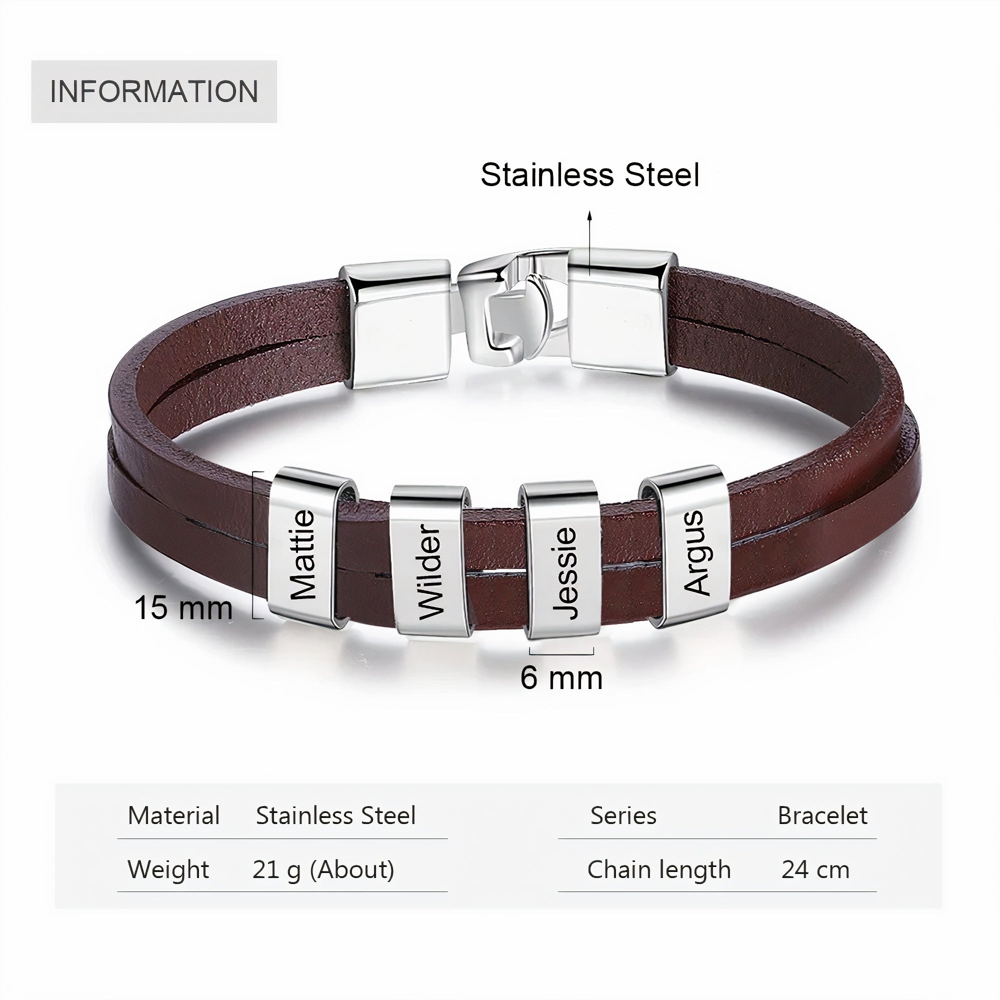 Leather Charm Bracelets Black / Brown